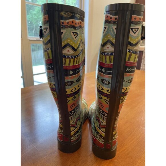 Bogs Colorful Aztec Pattern High Rain Boots Size 7 - Picture 4 of 6